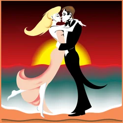 Couple Embracing in the Sunset
